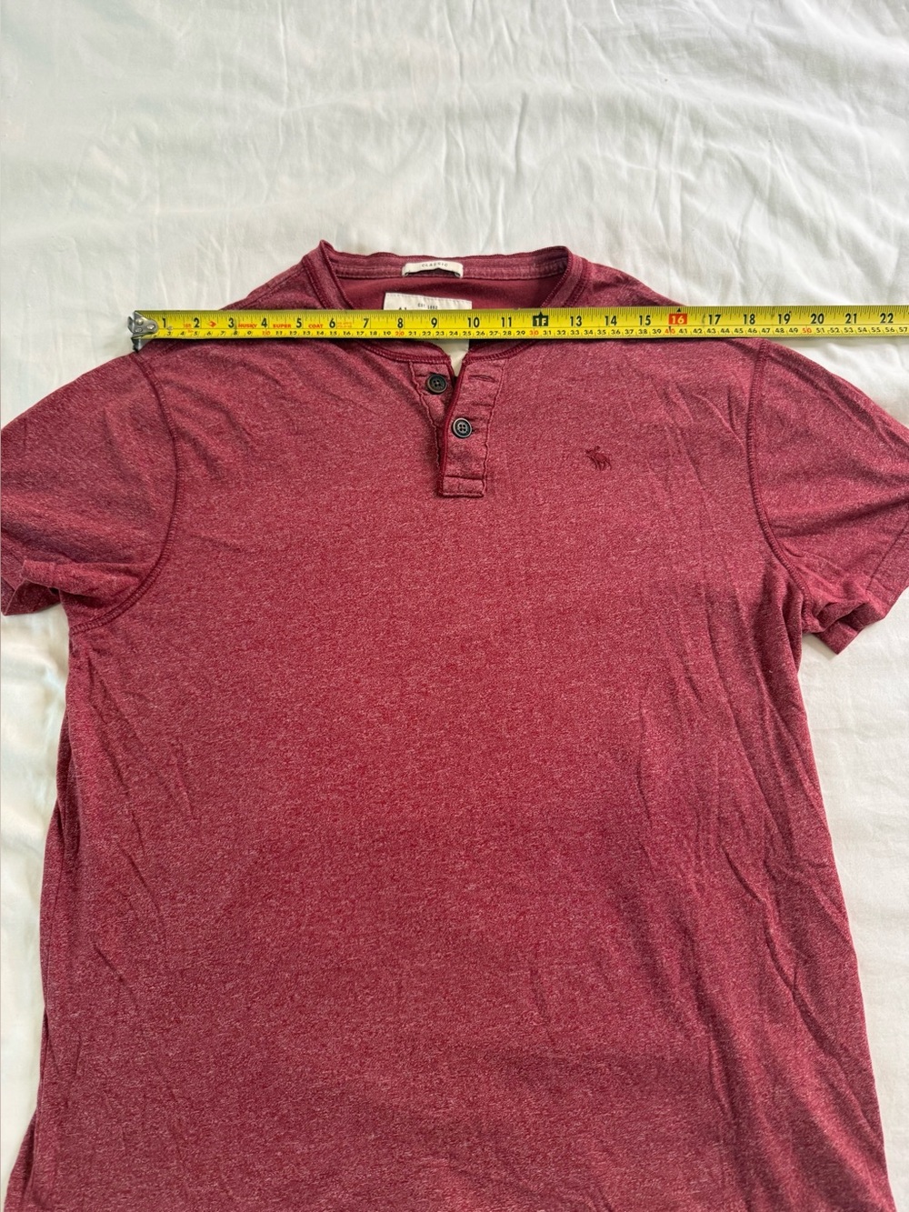 Abercrombie Classic Burgundy Henley Tee L - Picture 10 of 10